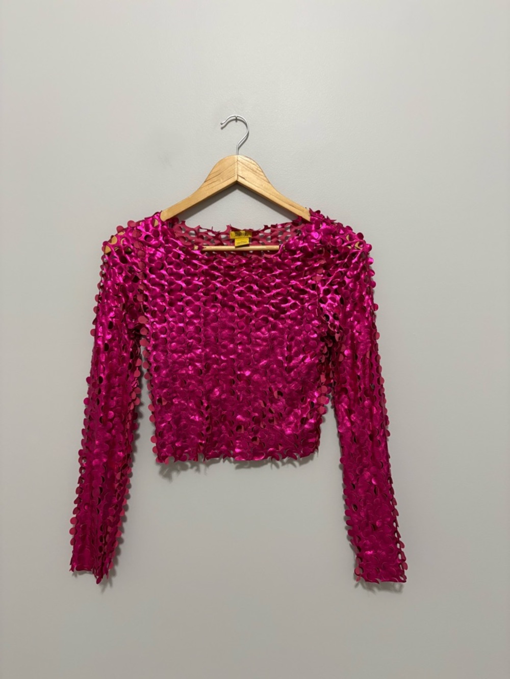 Zenon Futuristic Y2K Inspired Laser Cut Festival Rave Punk Pink Crop Top